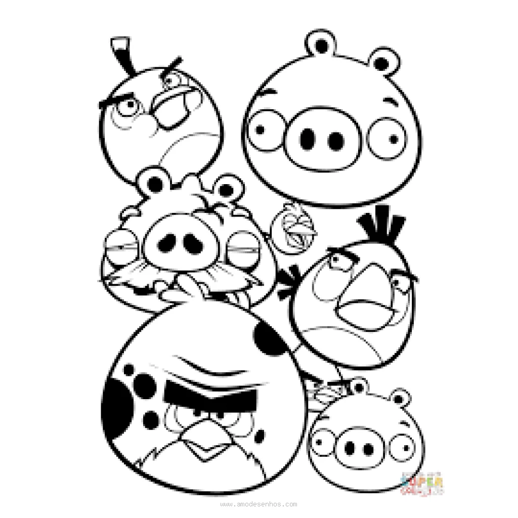 Dibujo de Angry Birds para colorear e imprimir gratis