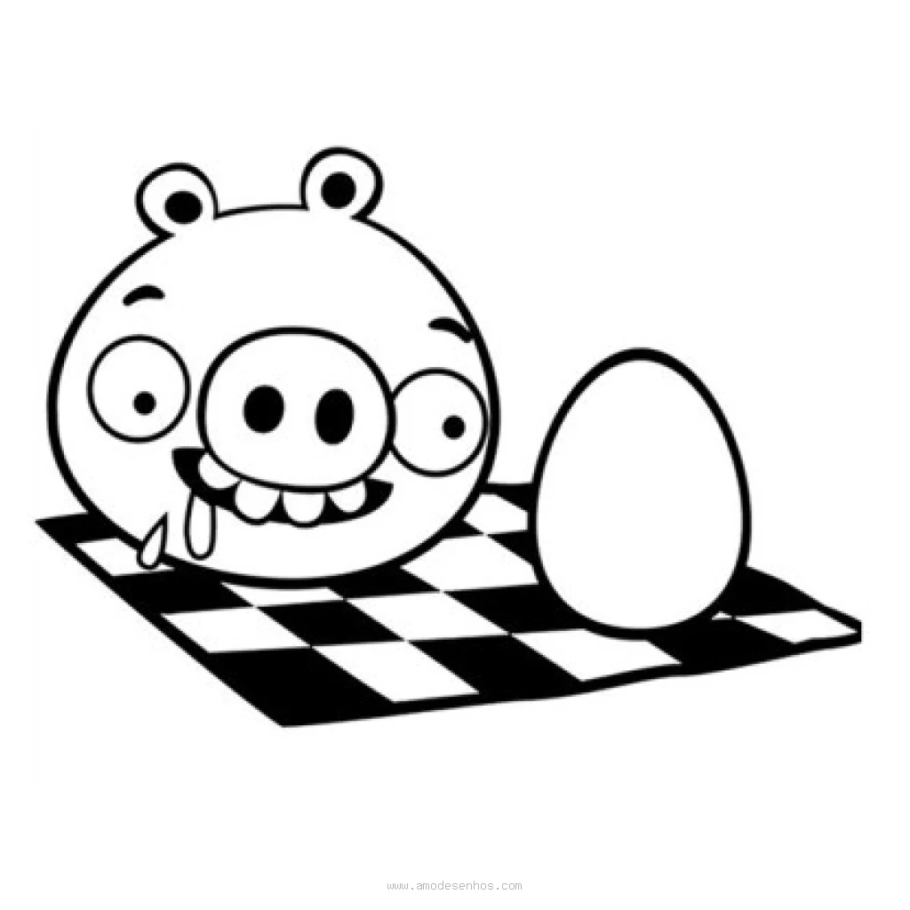 Dibujo de Angry Birds en el tablero de damas para colorear e imprimir gratis