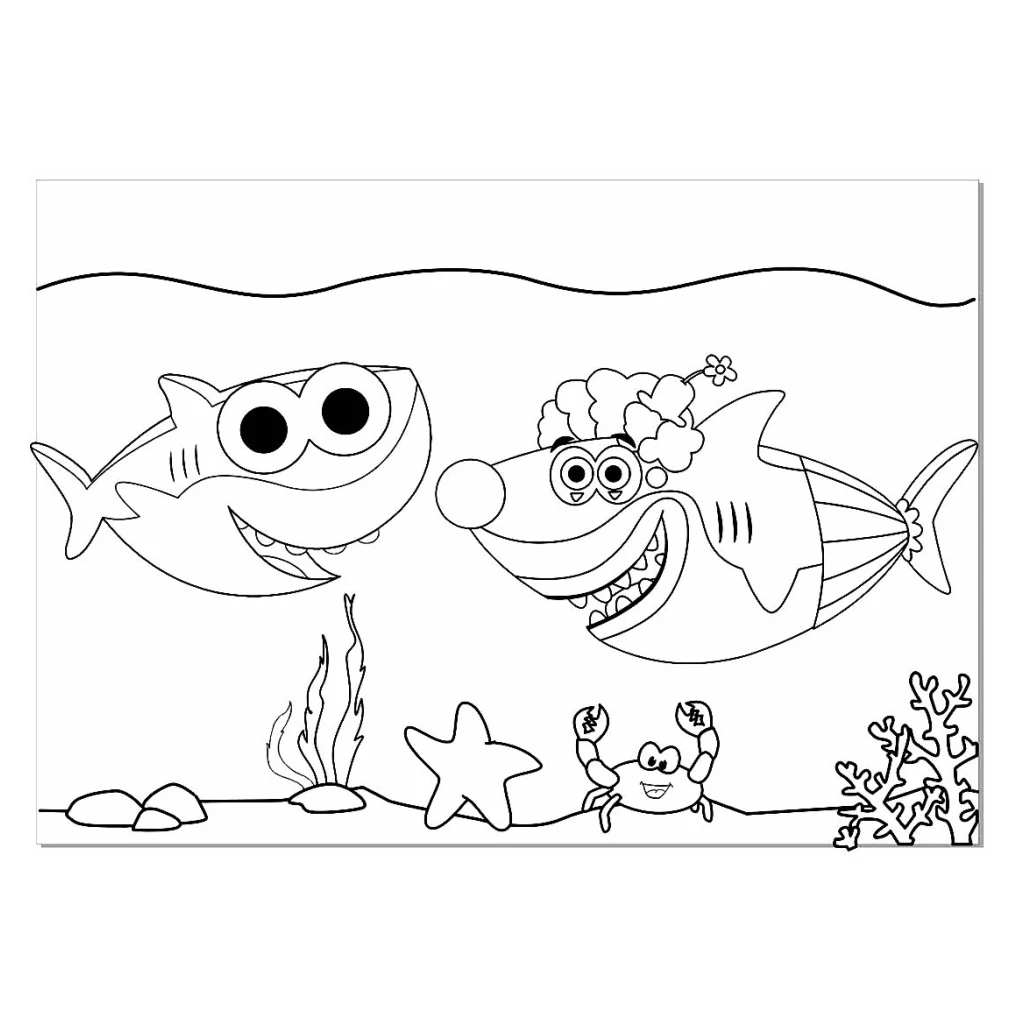 Dibujo de Baby Shark para colorear e imprimir gratis