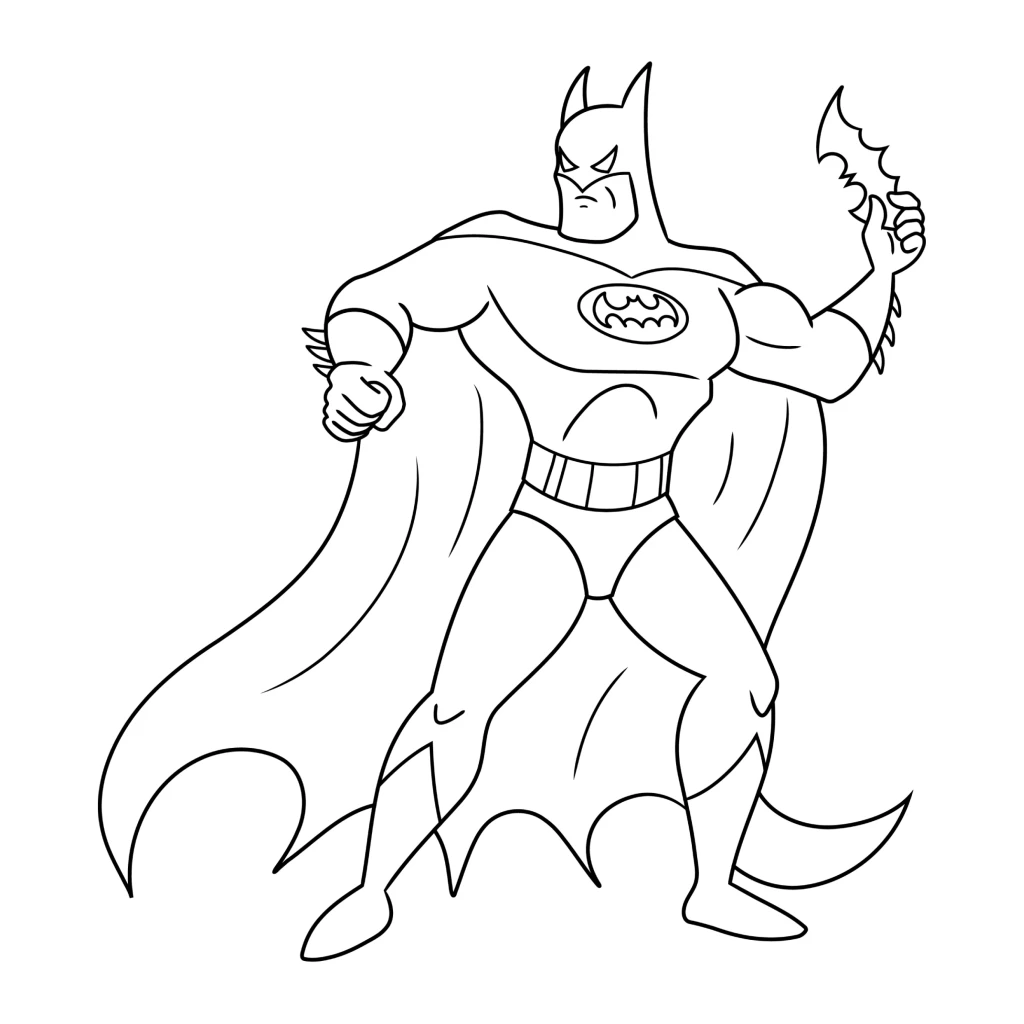 Desenho de Batman preparado pra luta para colorir e imprimir grátis