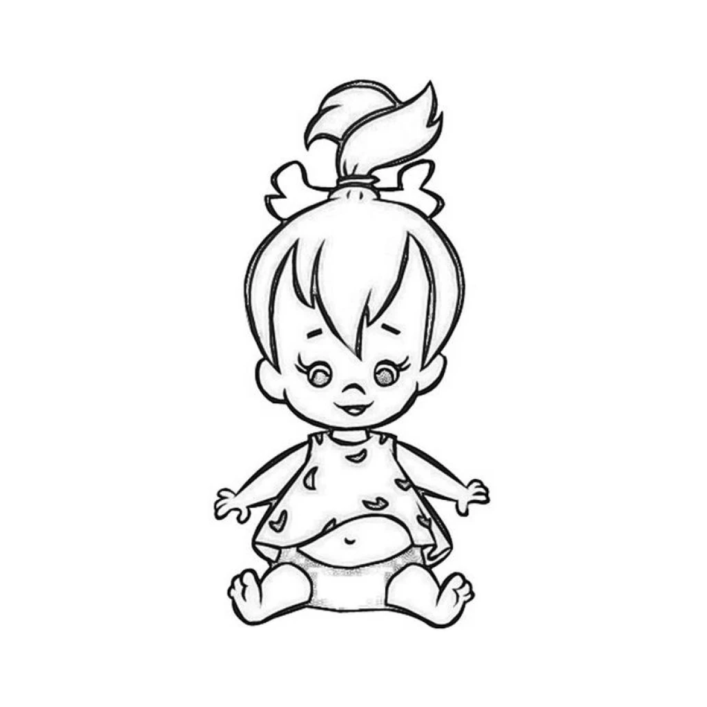 Desenho de Bebê flintstones Feliz para colorir e imprimir grátis