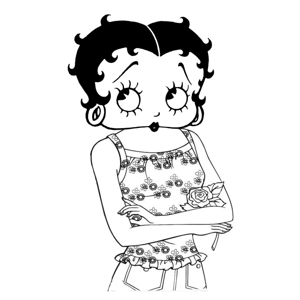 Betty Boop coloring page to print for free