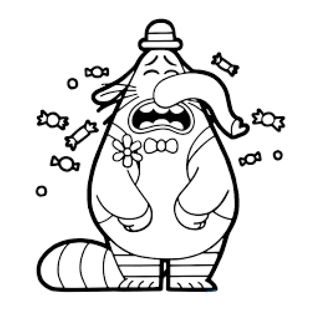 Bing Bong fun mind crying coloring page to print for free