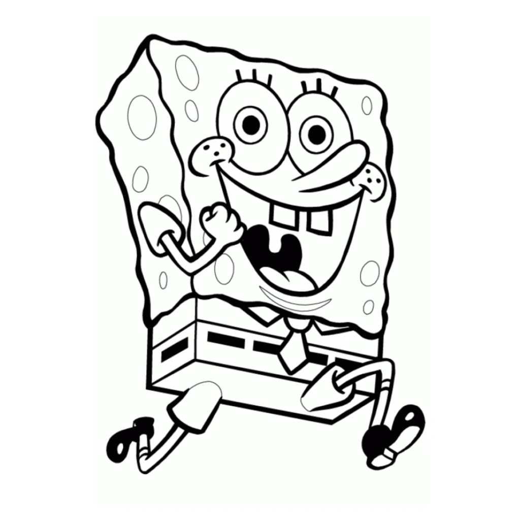 Desenho de Bob esponja correndo para colorir e imprimir grátis