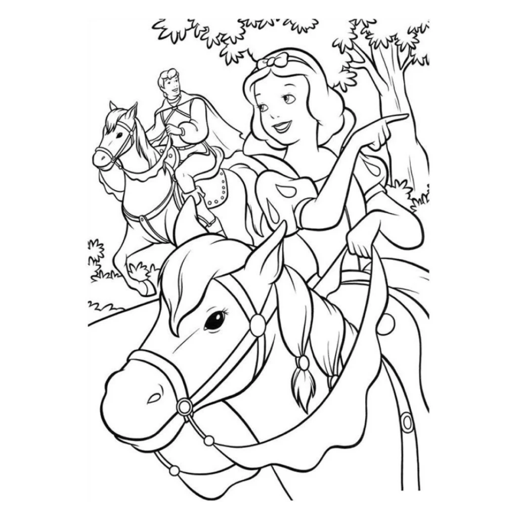 Snow White And Prince coloring page to print for free