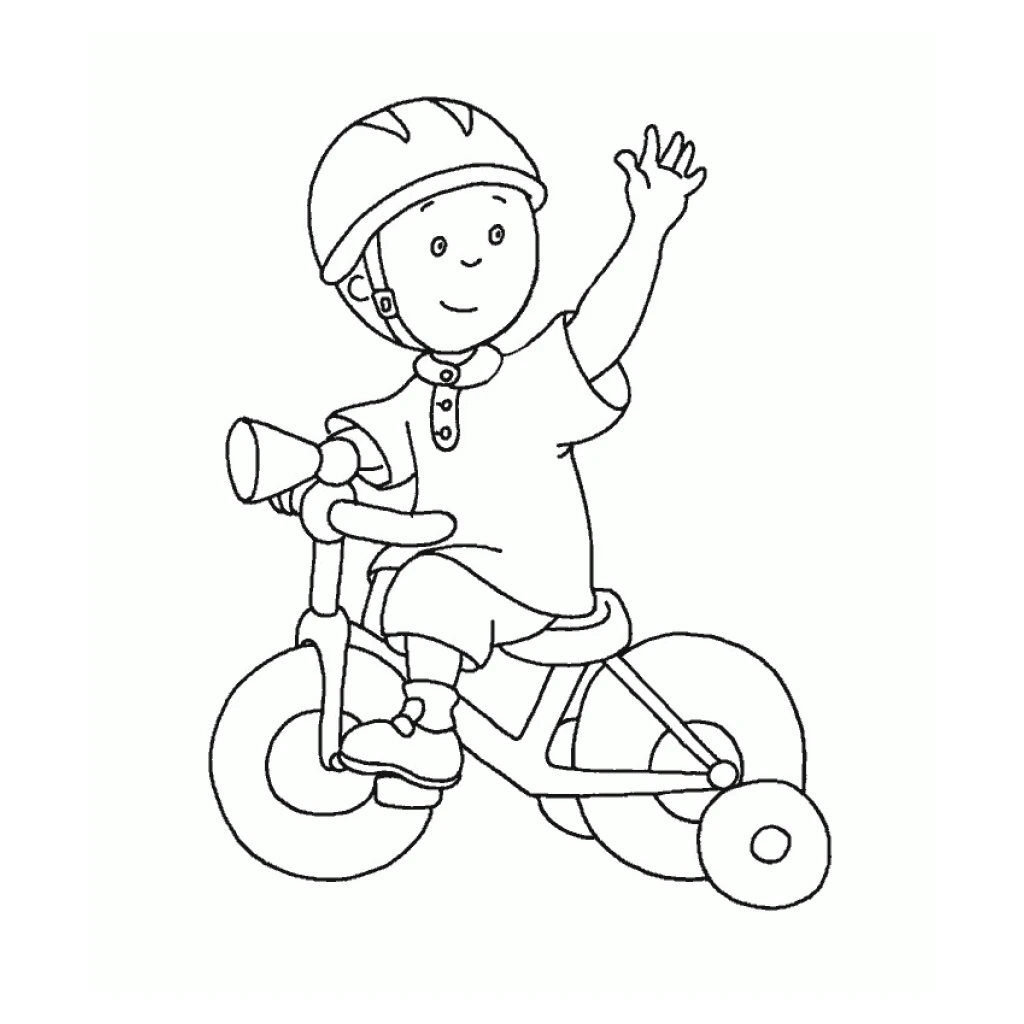Desenho de Caillou Andando De Bicicleta para colorir e imprimir grátis