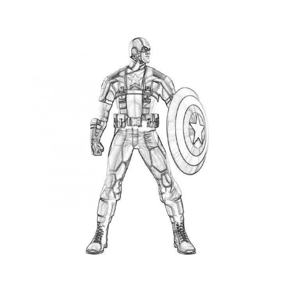 Captain America coloring page to print for free