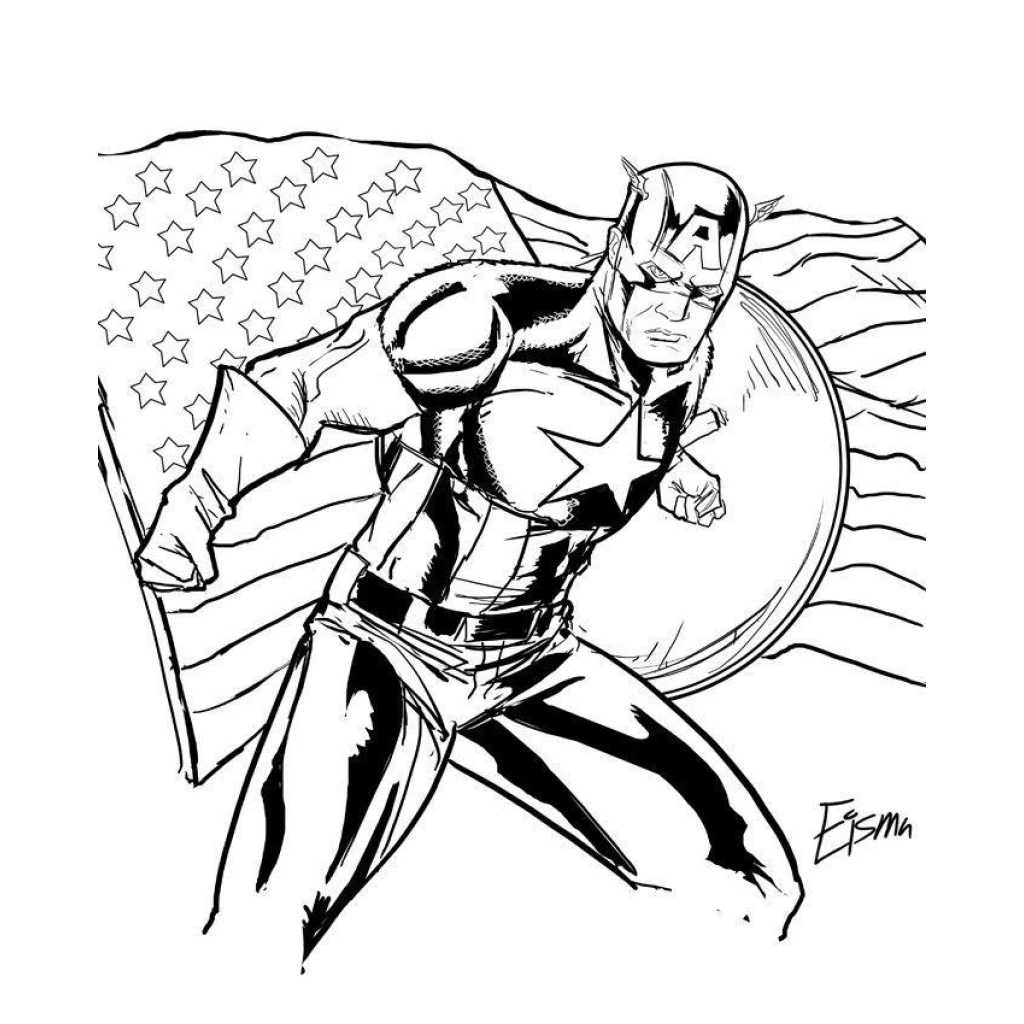 Captain America coloring page to print for free