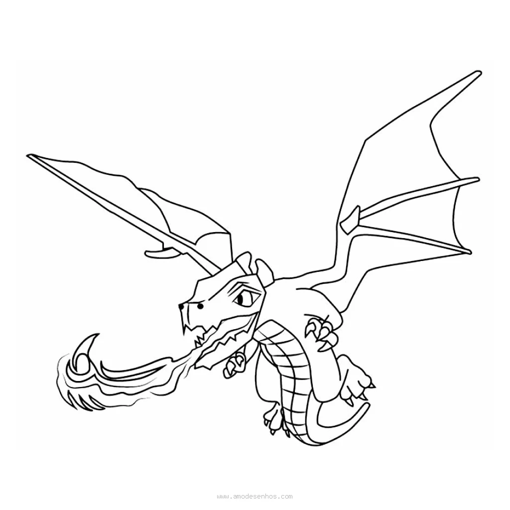 Fantastic Dragon coloring page to print for free
