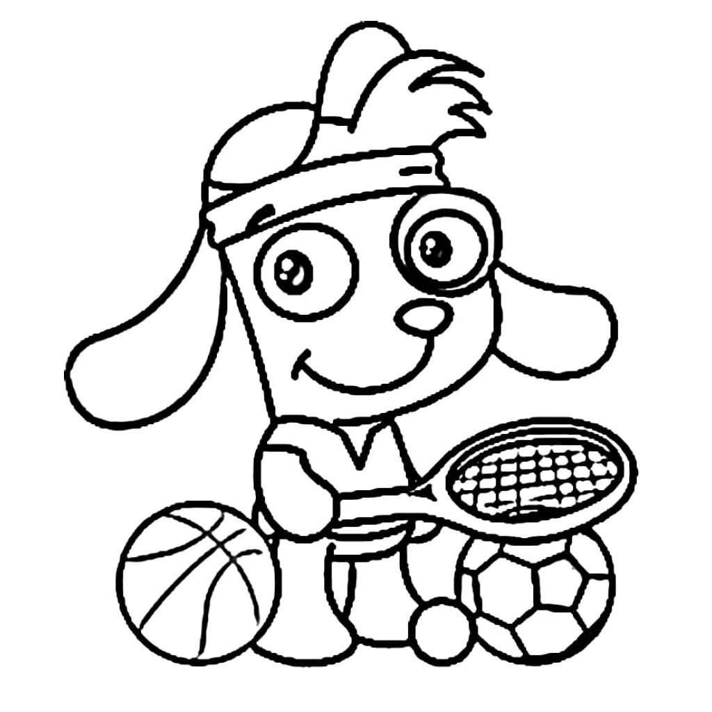 Desenho de Doki jogando Tênis para colorir e imprimir grátis