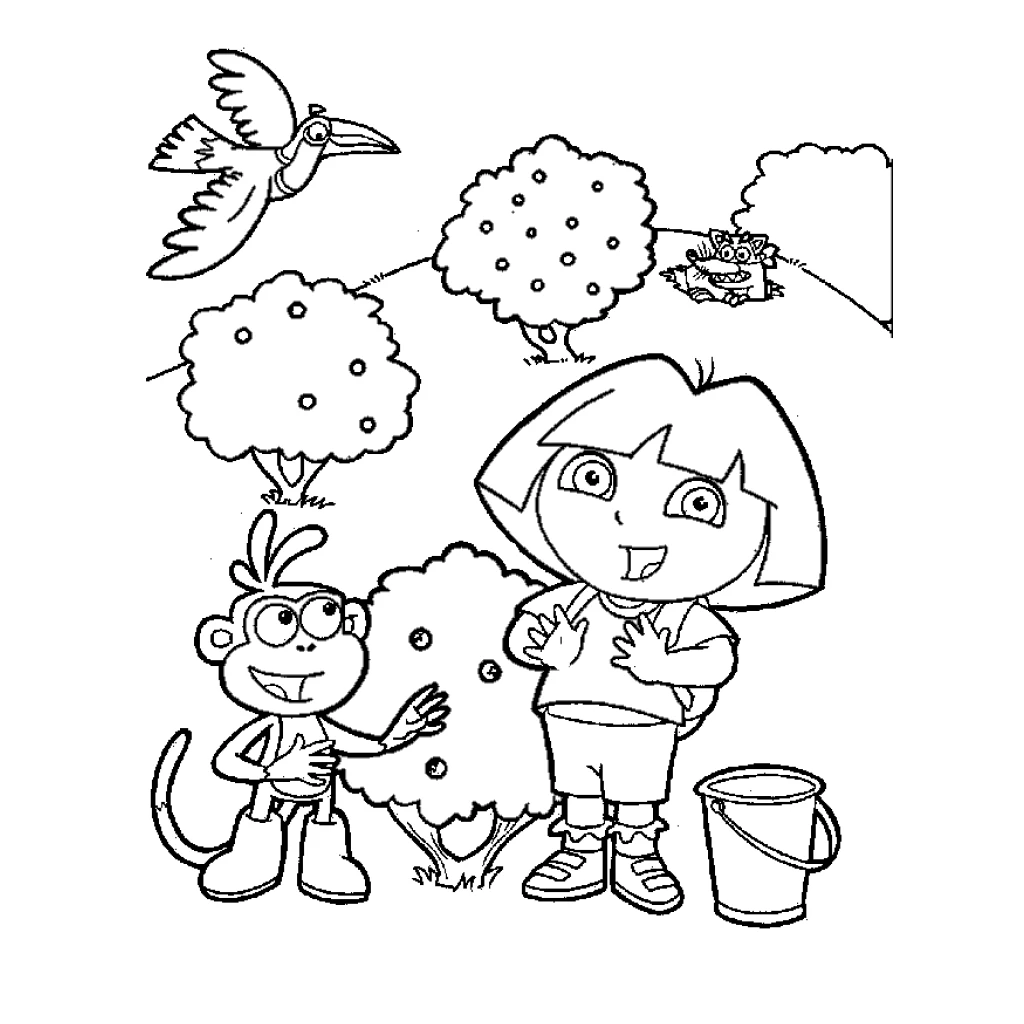 Dora The Explorer coloring page to print for free