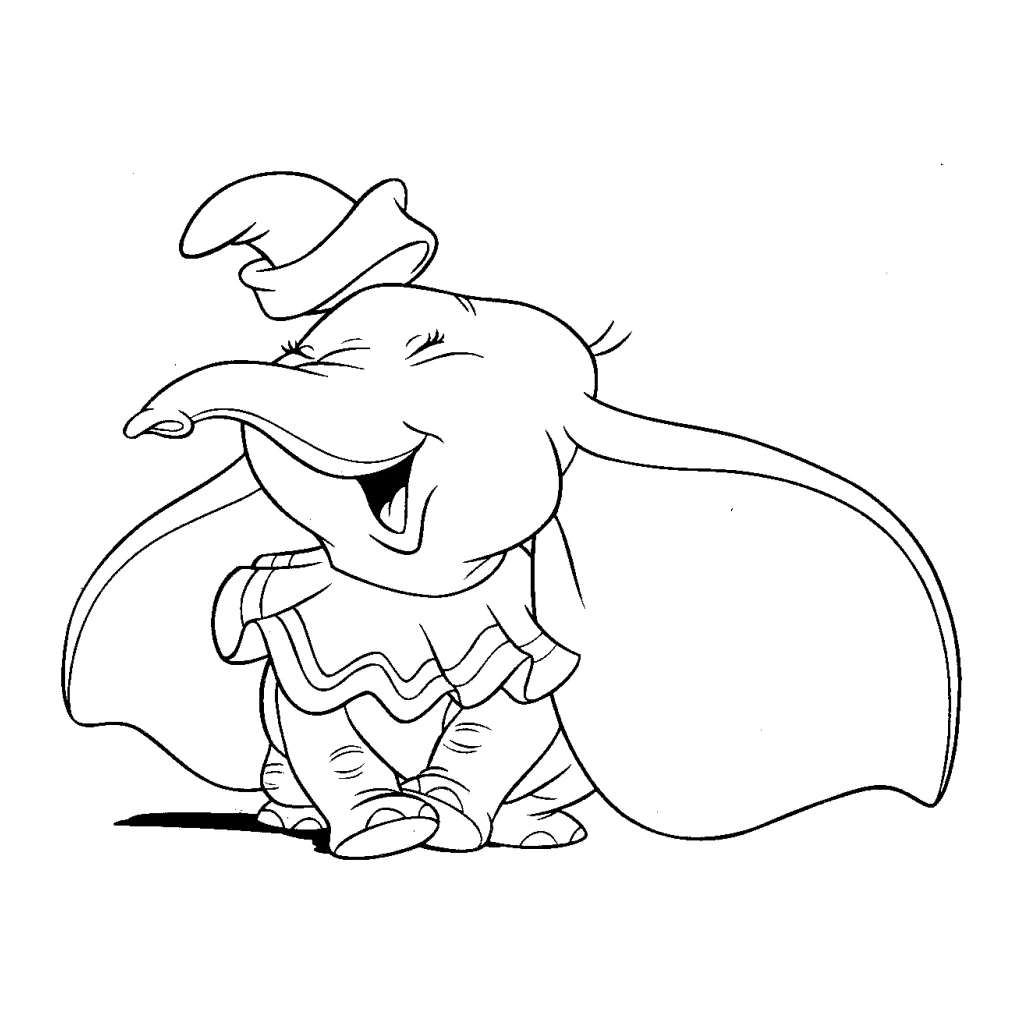 Dumbo The Elephant coloring page to print for free