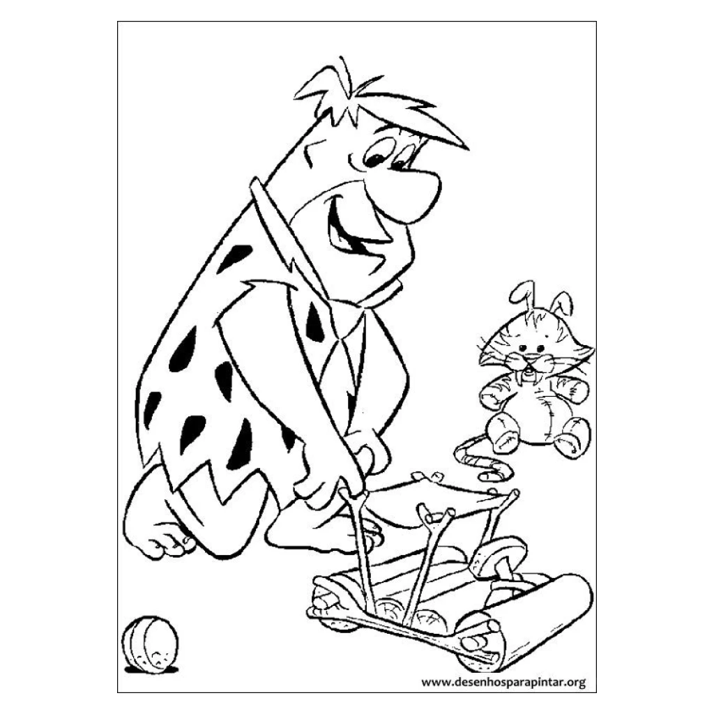 Fred Flintstone coloring page to print for free