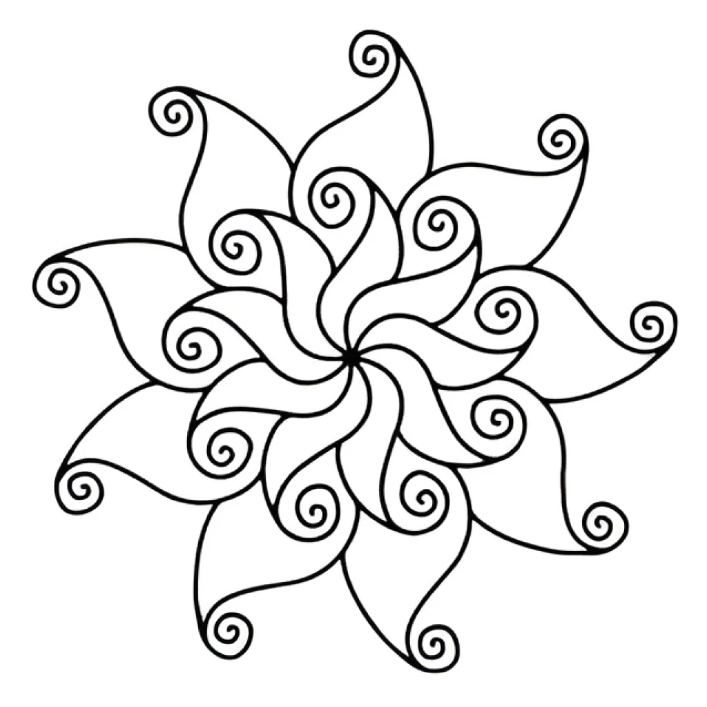 Desenho de Flor Espiral para colorir e imprimir grátis