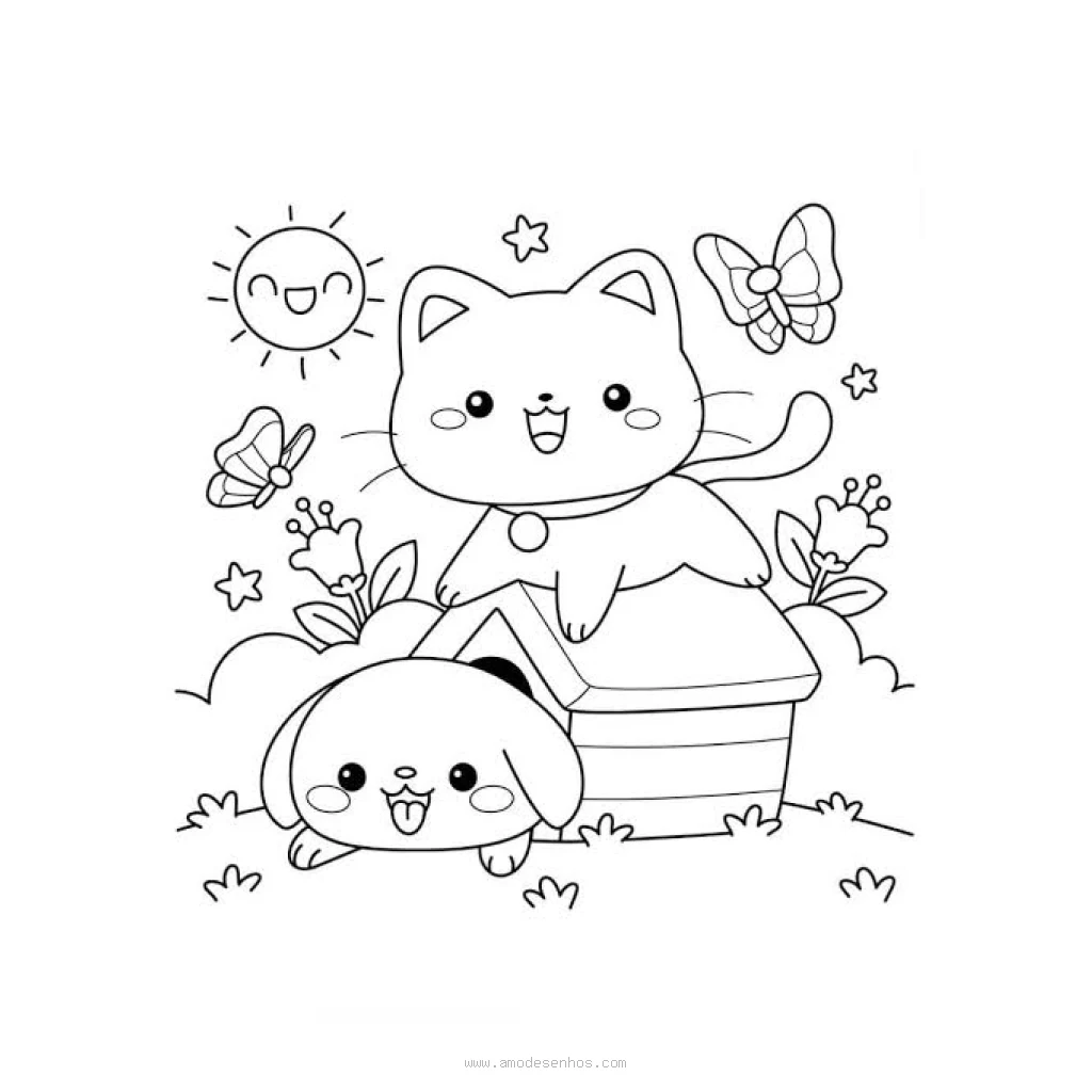 Cat On A Sunny Day coloring page to print for free