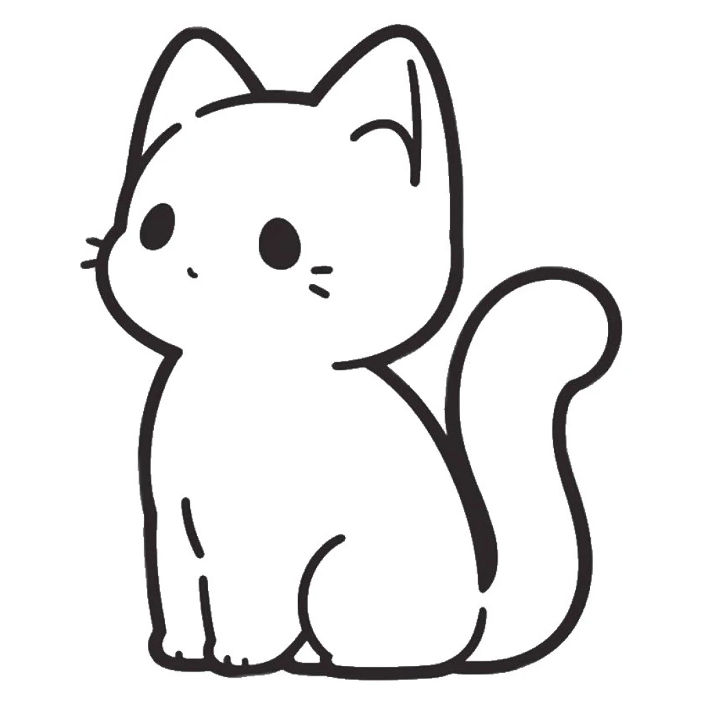 Cute Cat coloring page to print for free