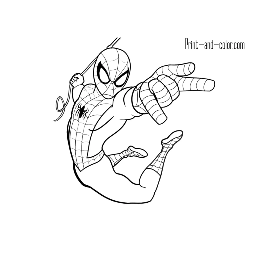 Desenho de Homem-Aranha para colorir e imprimir grátis