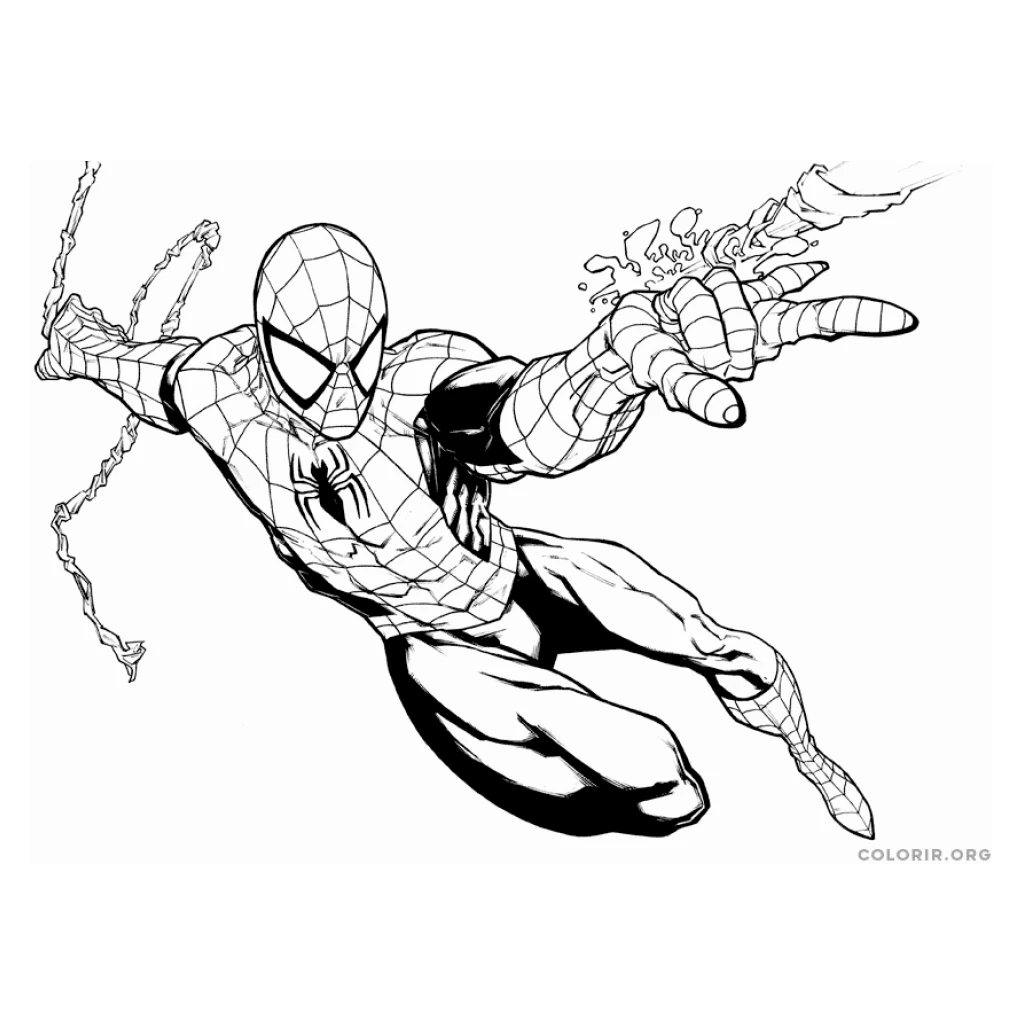 Desenho de HomemAranha para colorir e imprimir grátis