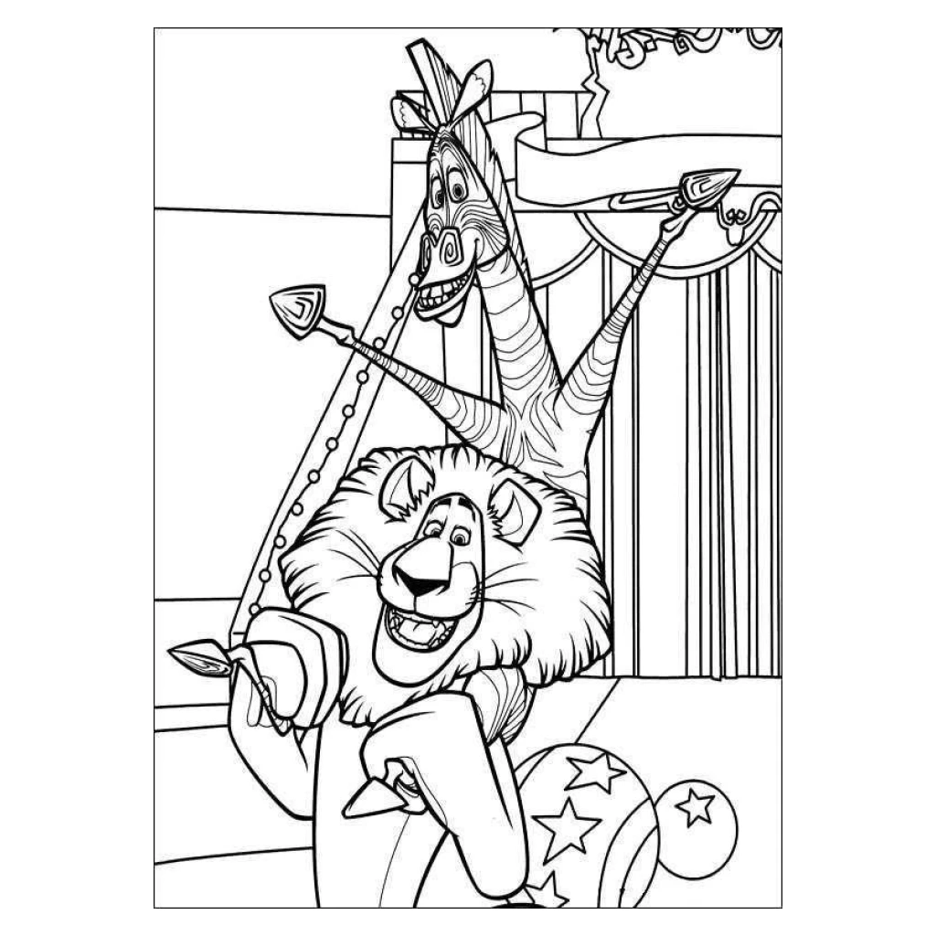 Desenho de Leão E Girafa para colorir e imprimir grátis