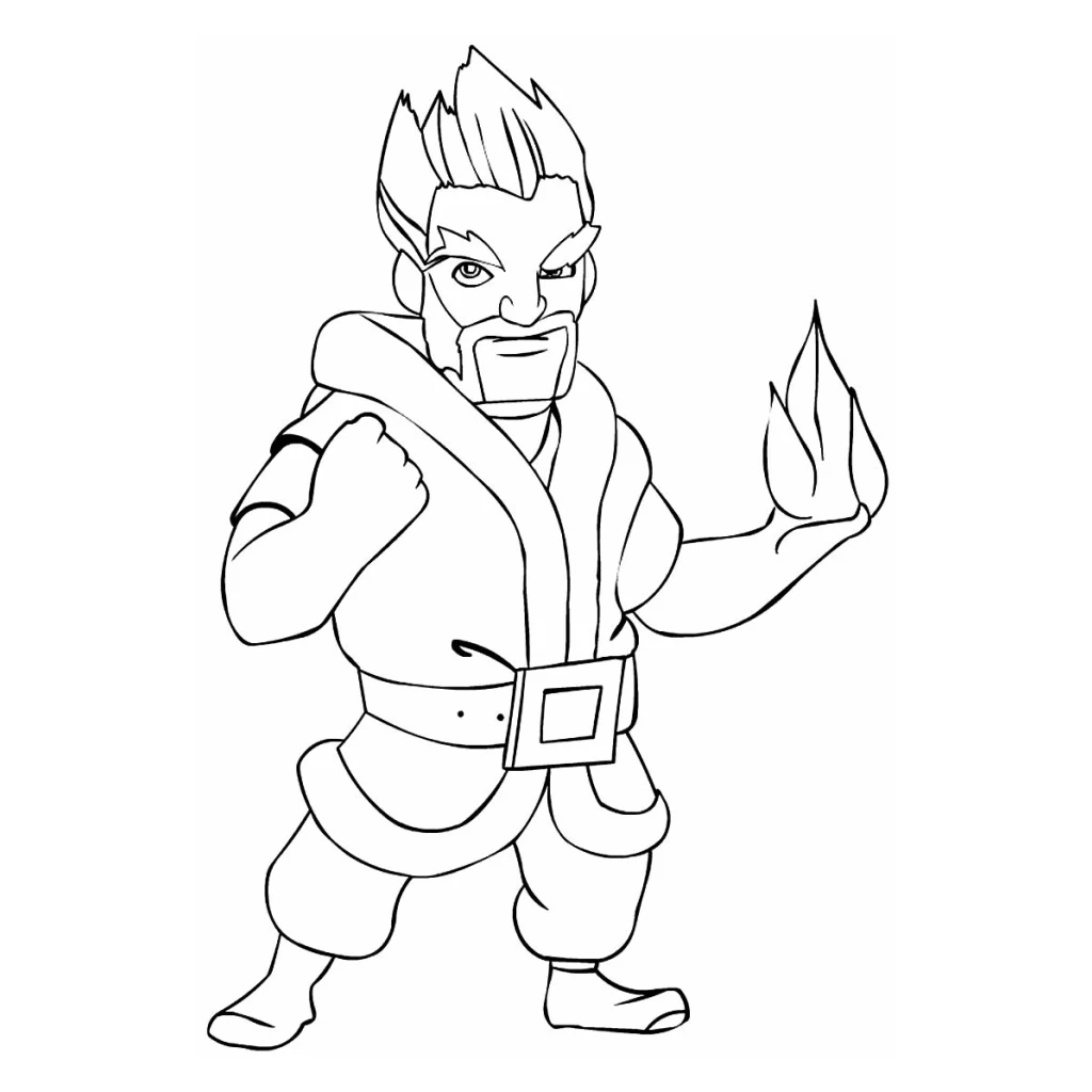 Dibujo de Mago de Fuego de Clash Royale para colorear e imprimir gratis