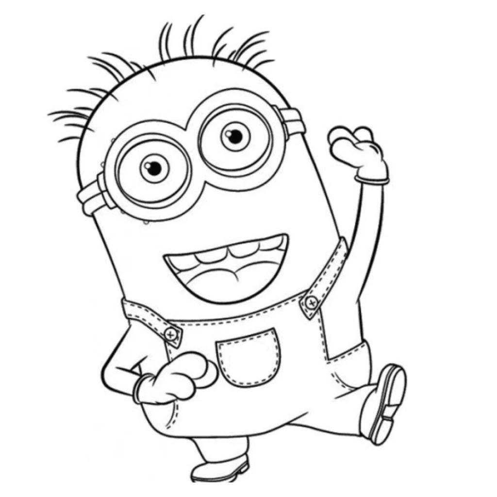 Desenho de Minion Feliz para colorir e imprimir grátis