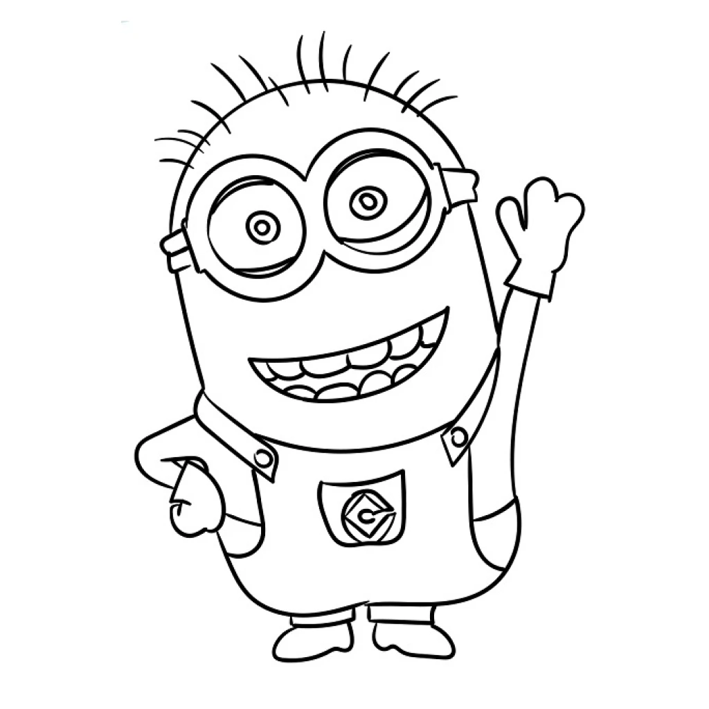 Desenho de Minion sorridente para colorir e imprimir grátis