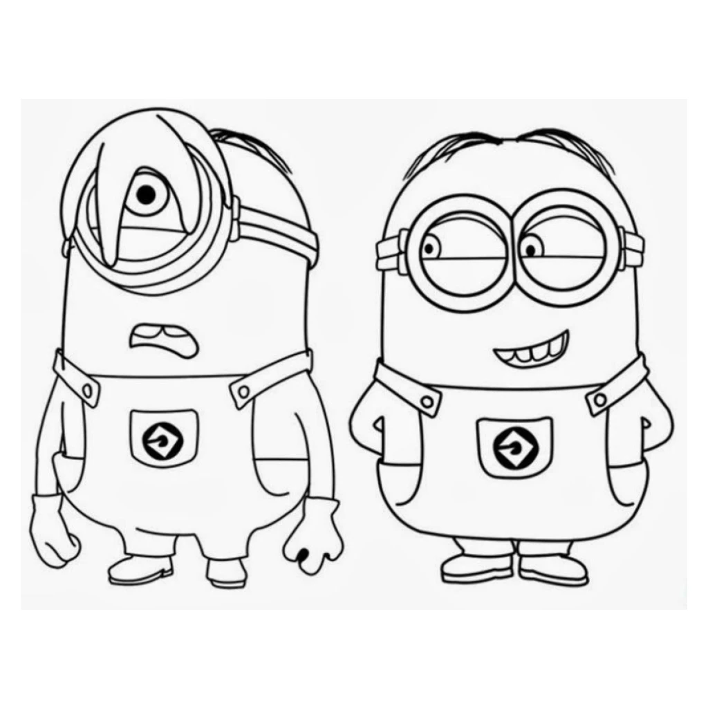 Desenho de Minions para colorir e imprimir grátis