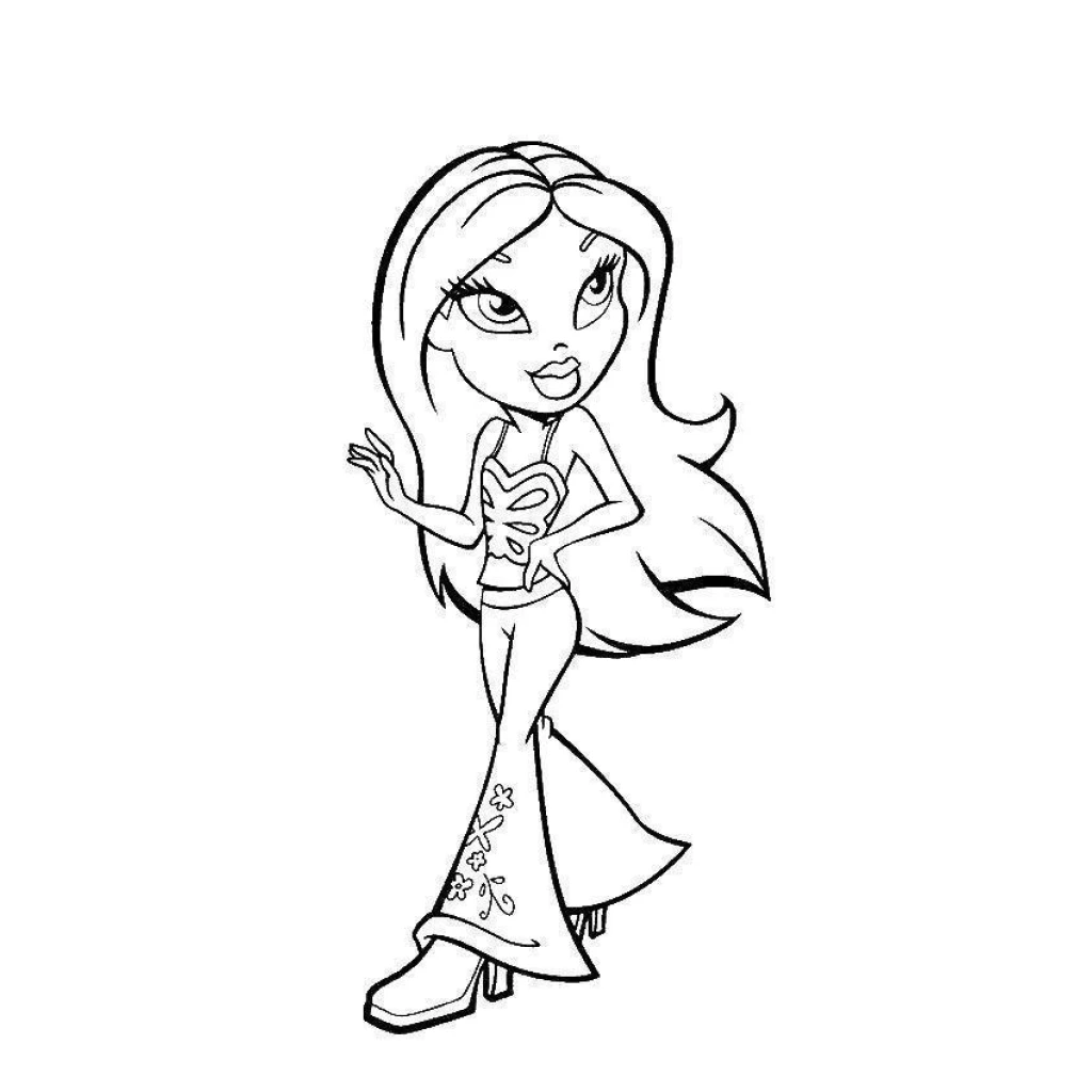 Desenho de Modelo Fashion Bratz para colorir e imprimir grátis