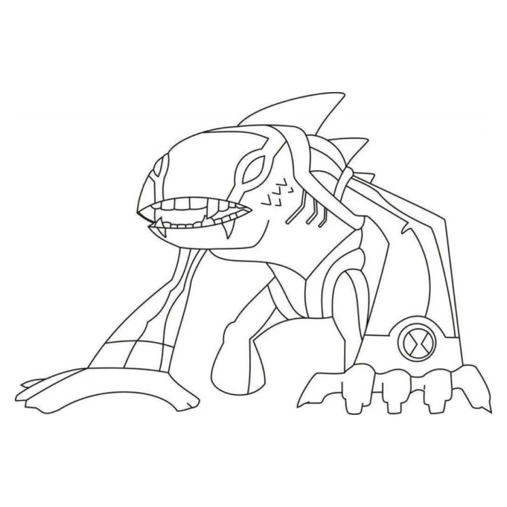 Fantastic Monster from the Ben10 cartoon coloring page to print for free