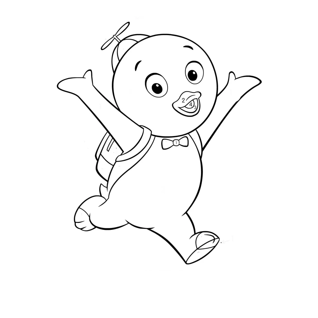 Desenho de Pablo brincando feliz para colorir e imprimir grátis
