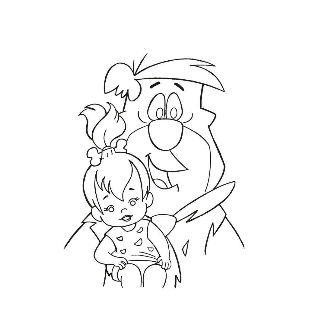 Desenho de Pedrita E Fred Flintstone para colorir e imprimir grátis