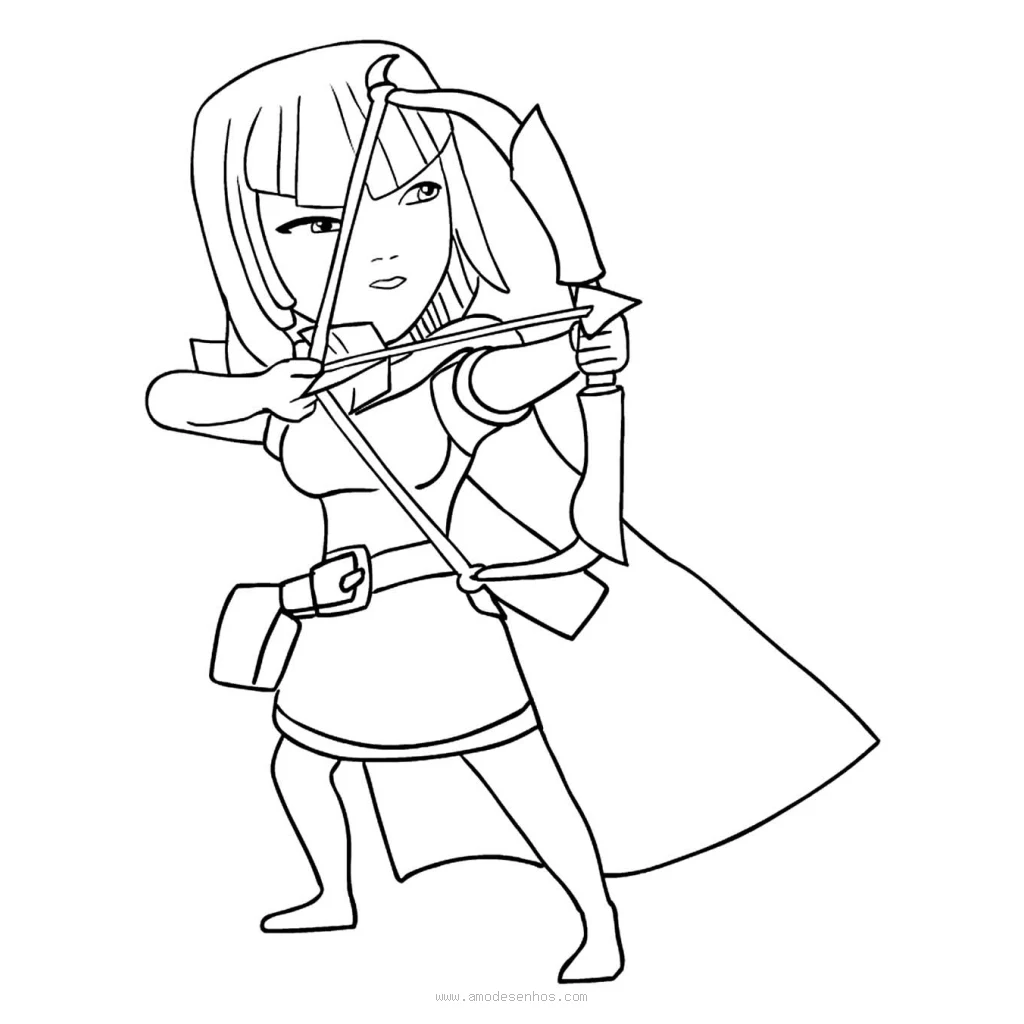 Clash Royale Archer Character coloring page to print for free
