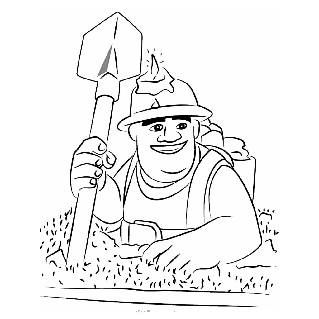 Clash Royale Miner Character coloring page to print for free