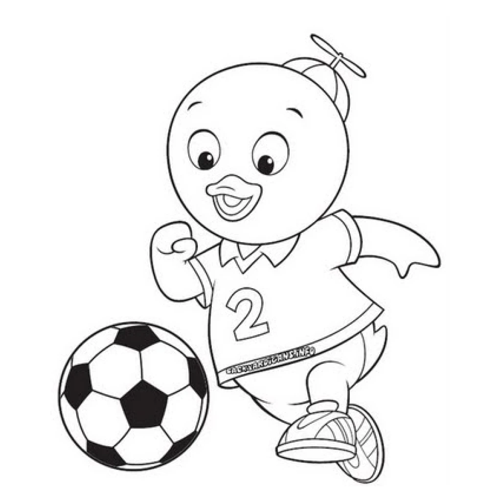 Desenho de Personagem Pablo Backyardigans Jogando Futebol para colorir e imprimir grátis