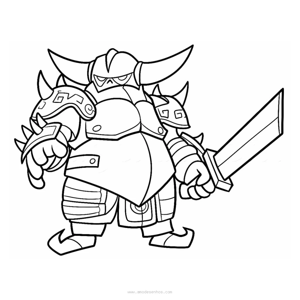 Pekka Character from Clash Royale coloring page to print for free