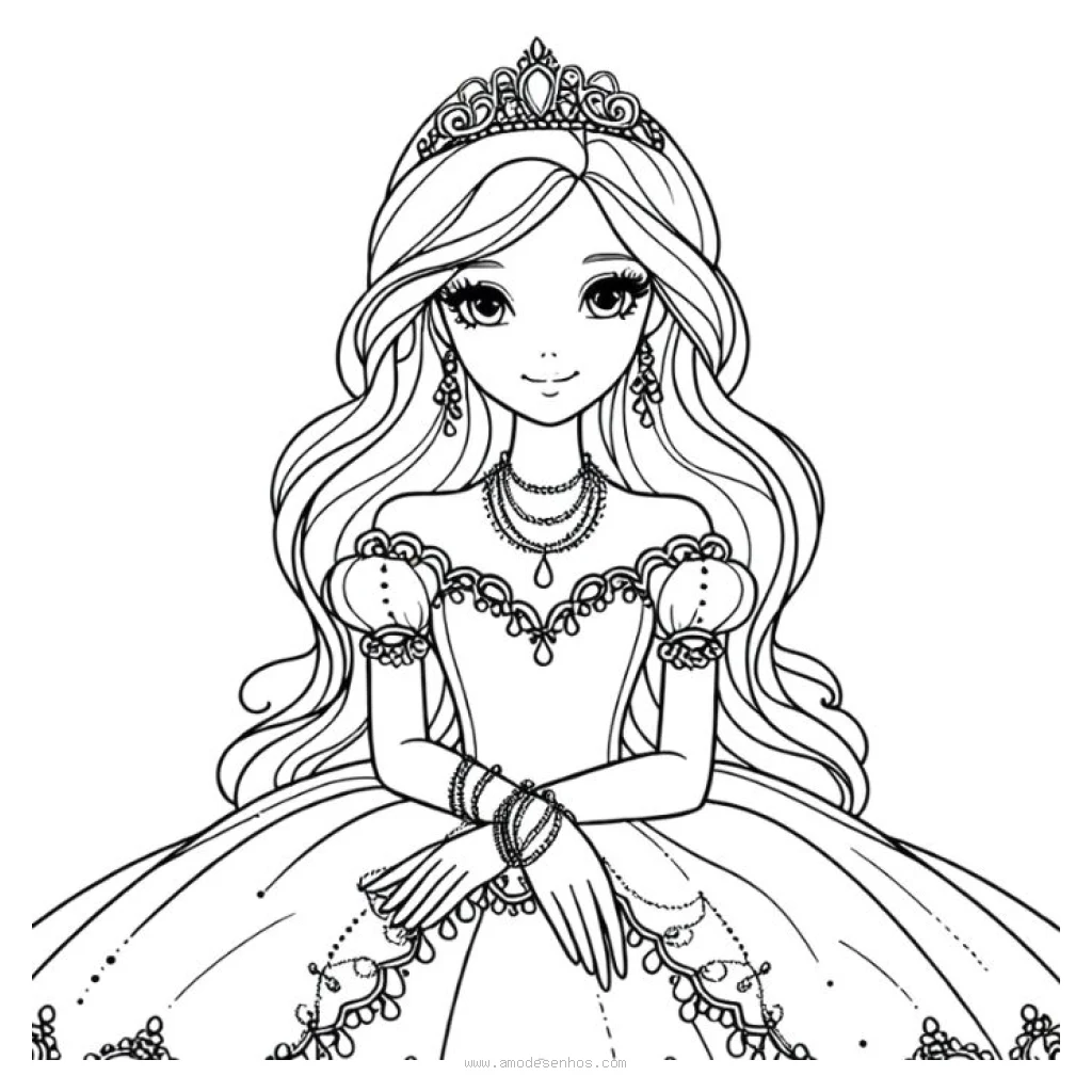 Enchanted Princess coloring page to print for free