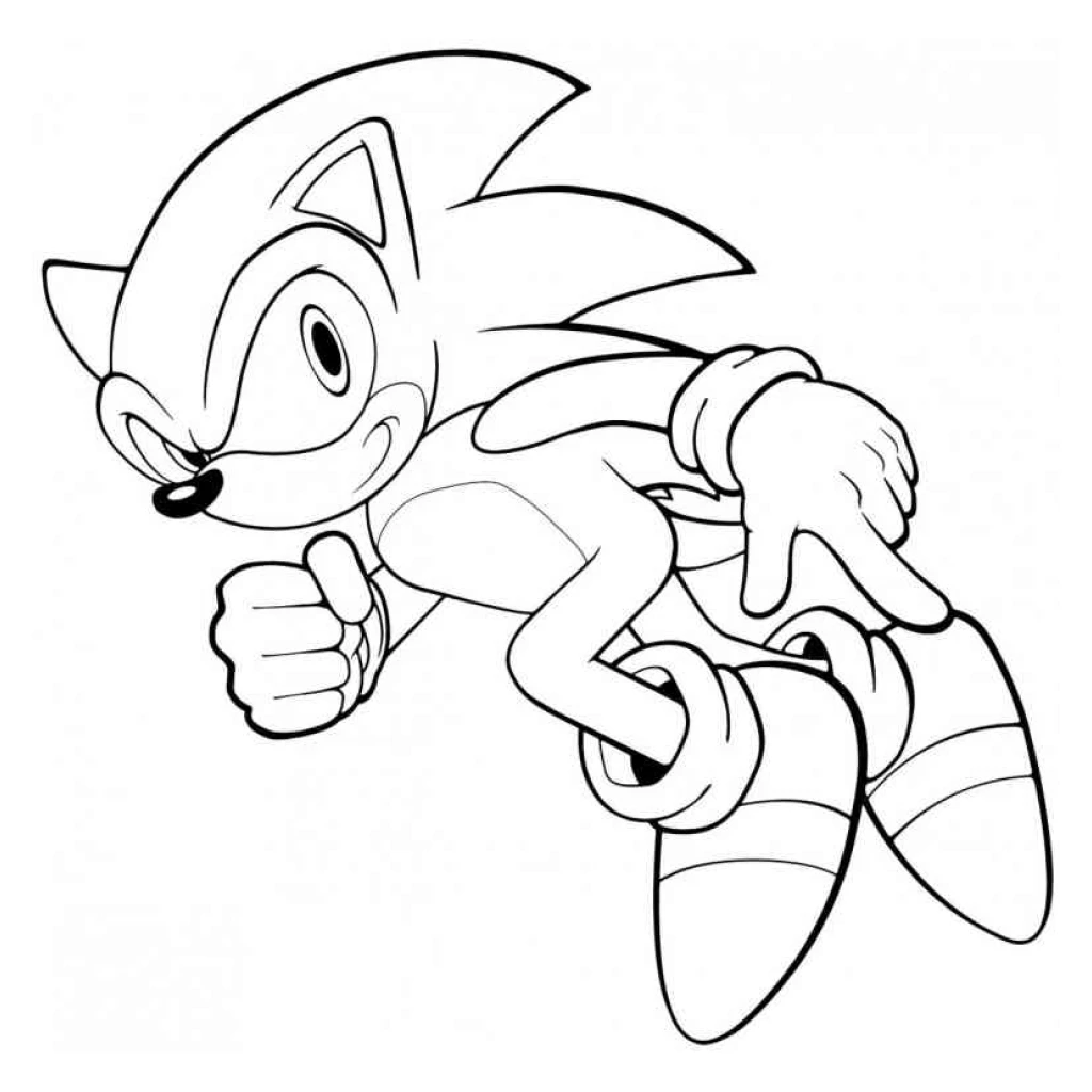 Desenho de Sonic correndo para colorir e imprimir grátis