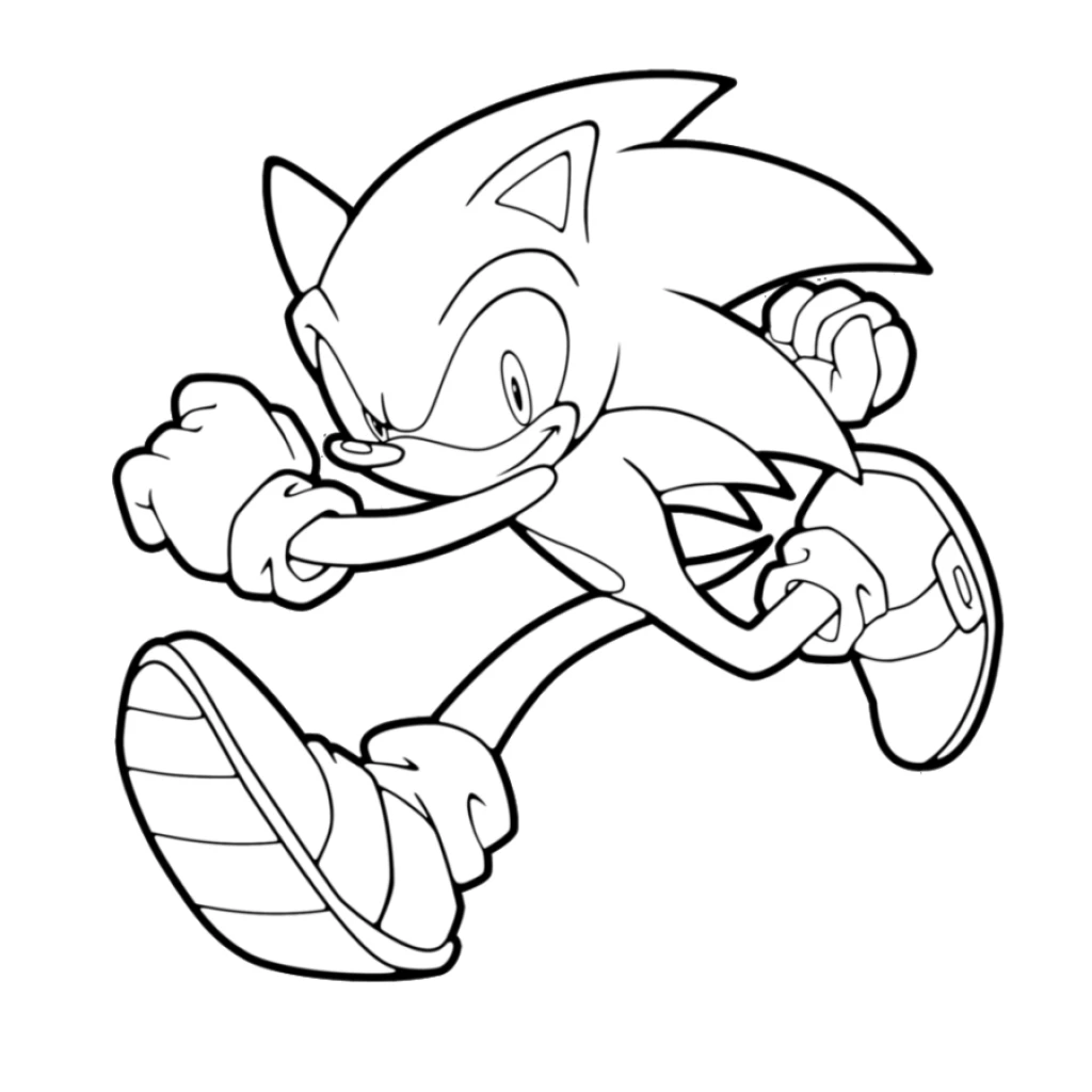 Desenho de Sonic correndo para colorir e imprimir grátis
