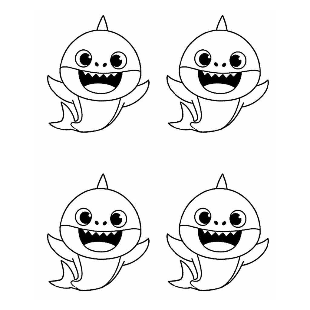 Baby Shark coloring page to print for free