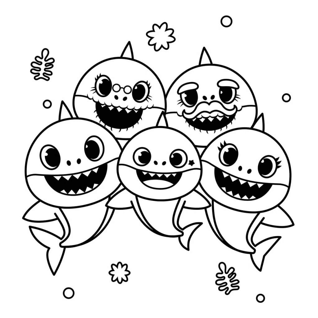 Dibujo de Tiburones Divertidos para colorear e imprimir gratis
