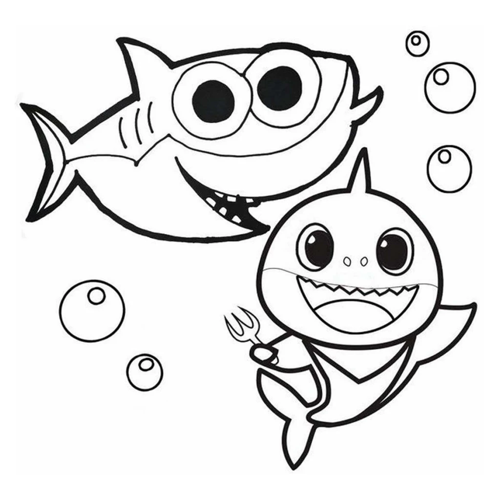 Fun Shark coloring page to print for free