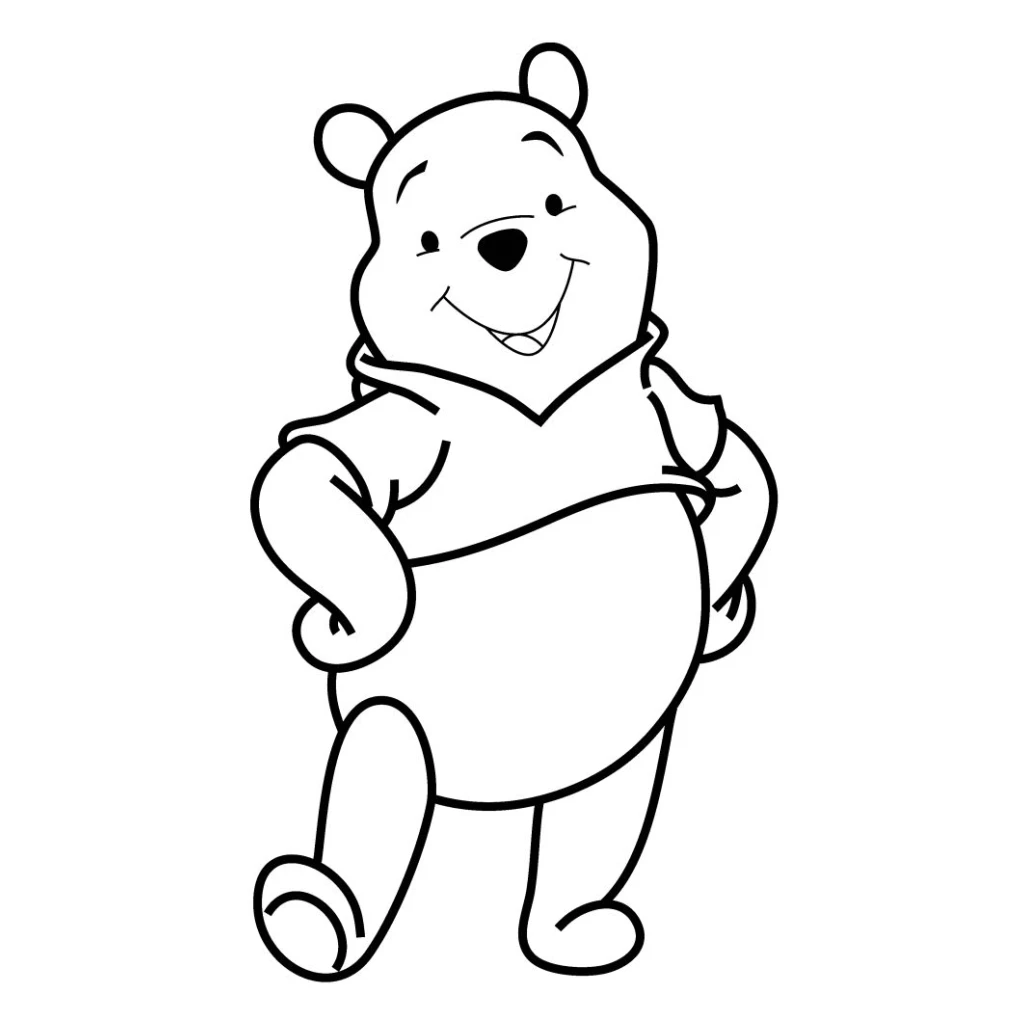 Desenho de Ursinho Pooh para colorir e imprimir grátis