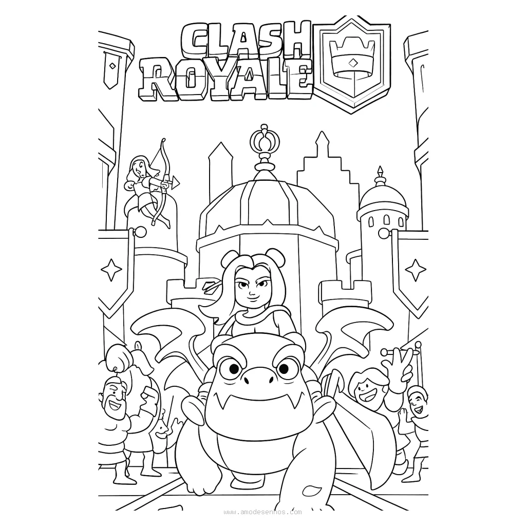 Valkyrie on Baby Dragon coloring page to print for free