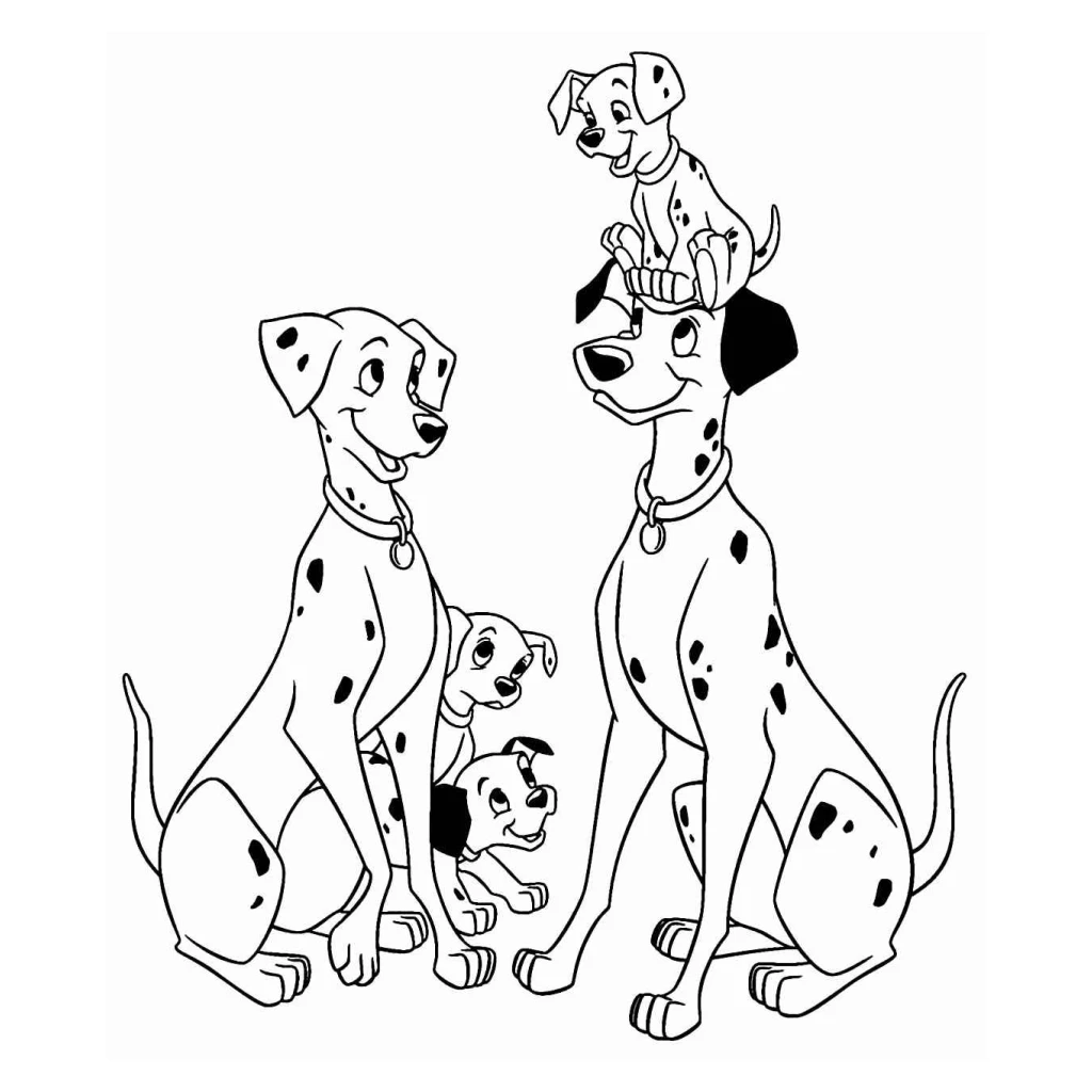 Desenho de Dálmatas para colorir e imprimir grátis