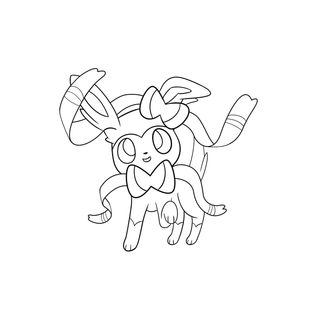 Desenho de Adorável Sylveon para colorir e imprimir grátis