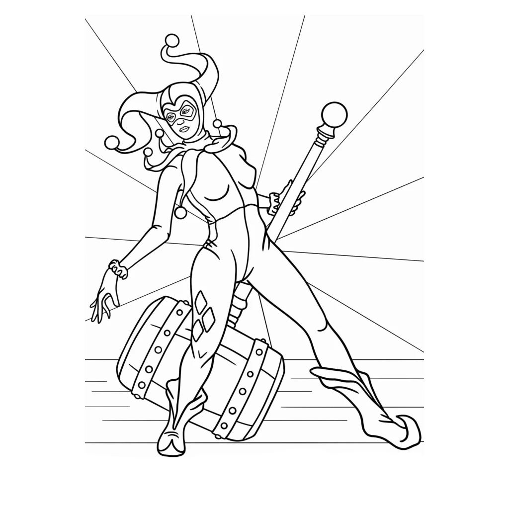 Desenho de Arlequina para colorir e imprimir grátis