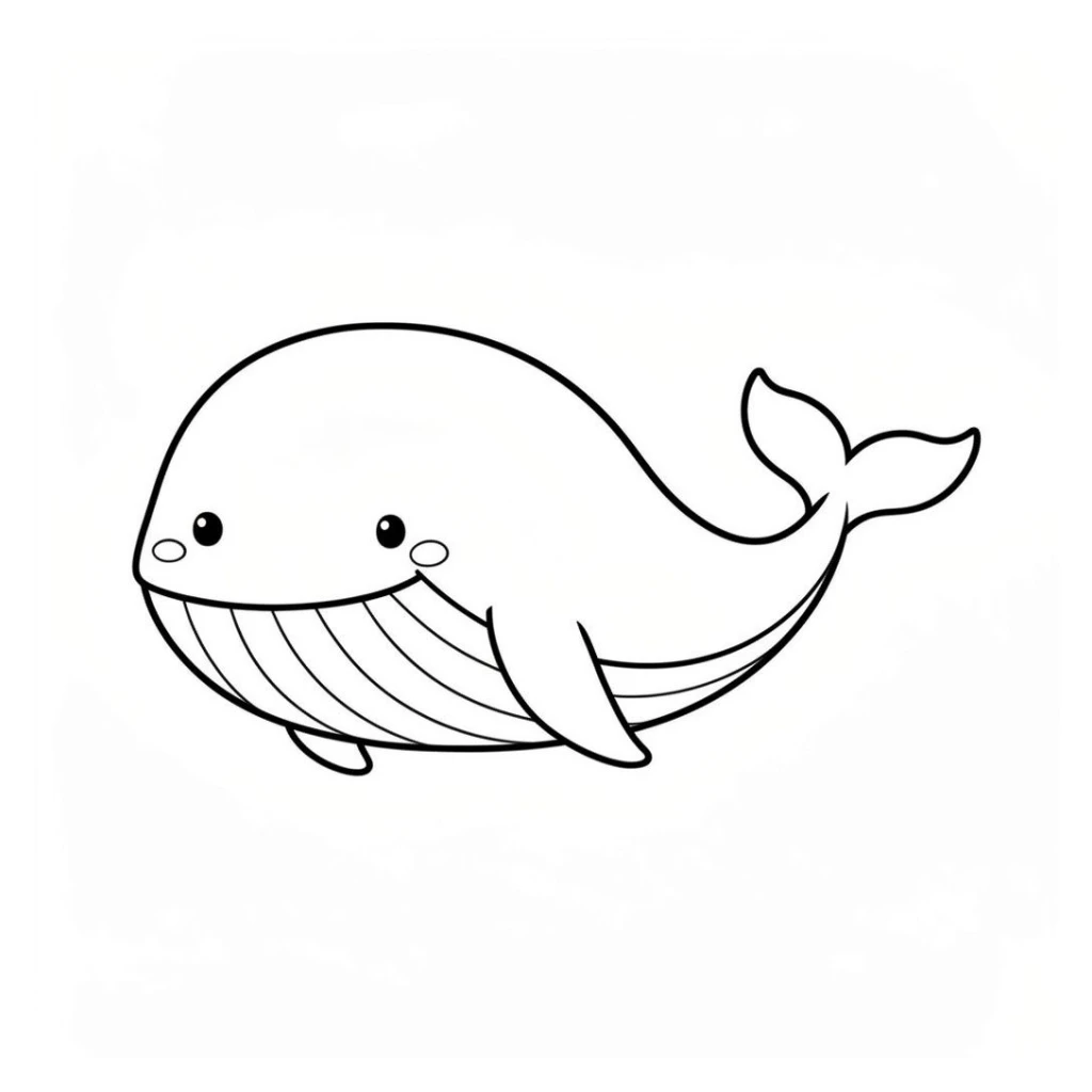Dibujo de Una Ballena Feliz para colorear e imprimir gratis