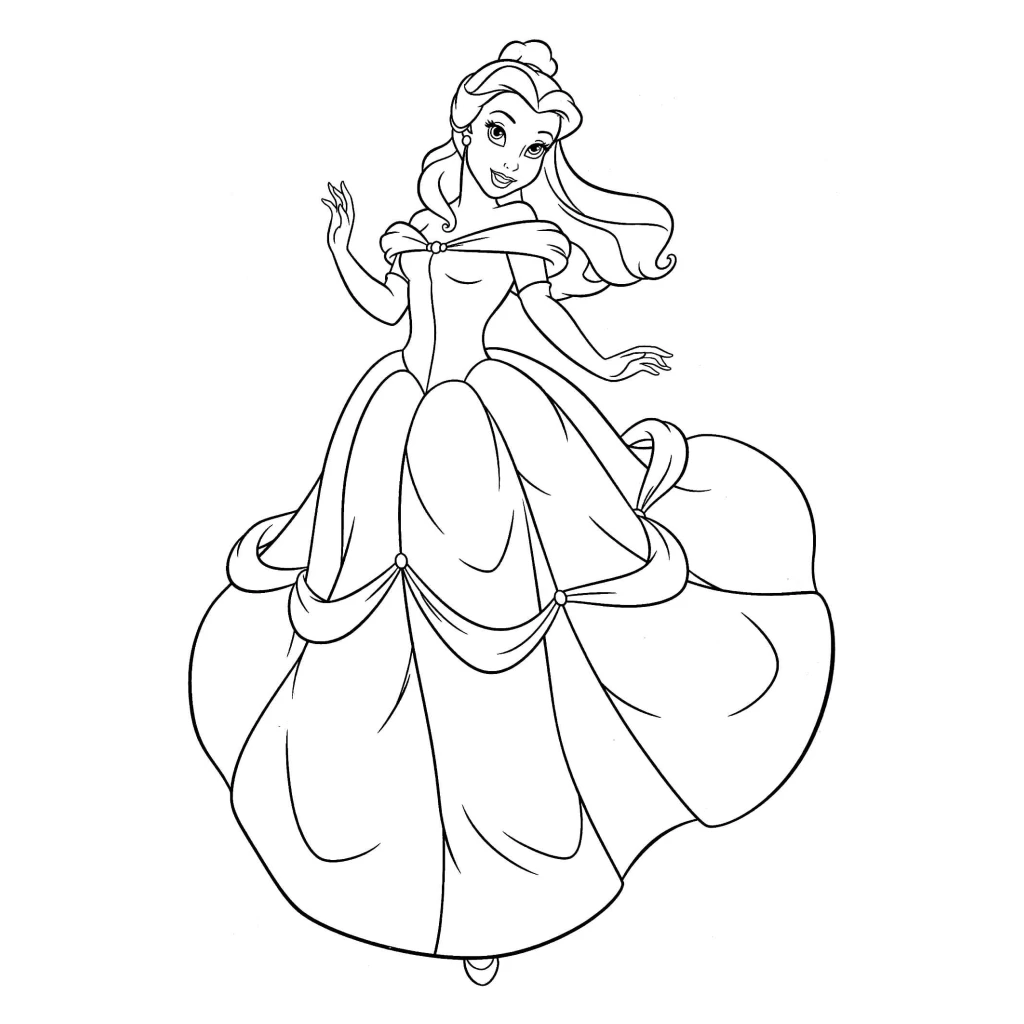 Desenho de Bela E A Fera para colorir e imprimir grátis