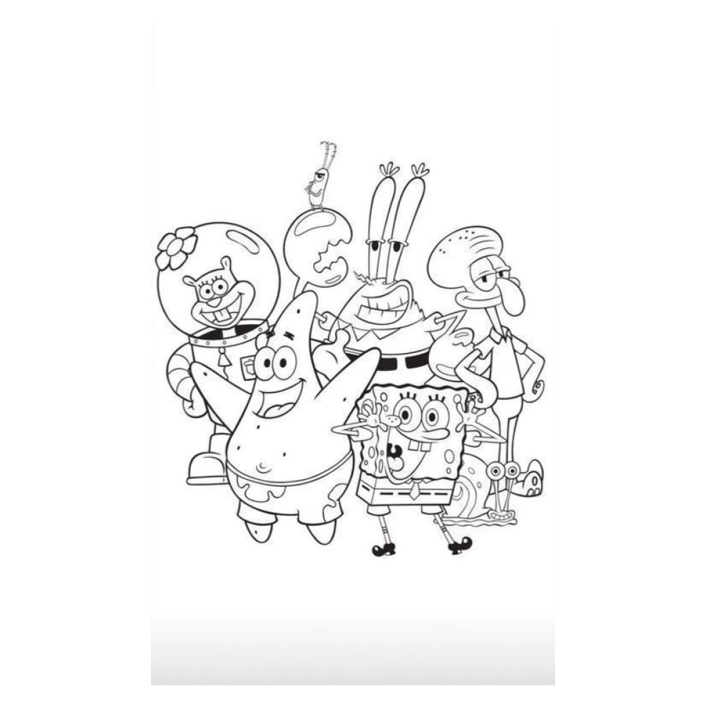 Spongebob And Friends coloring page to print for free