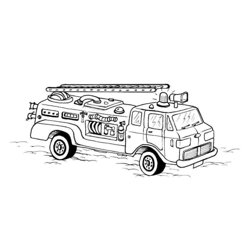 Desenho de Caminhão De Bombeiros para colorir e imprimir grátis